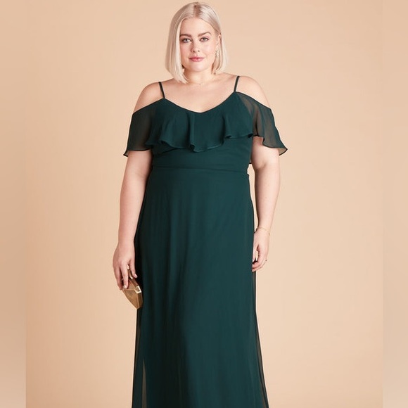Birdy Grey Jane Convertible Chiffon Green Emerald Midi Length Dress Size XL - Picture 1 of 13
